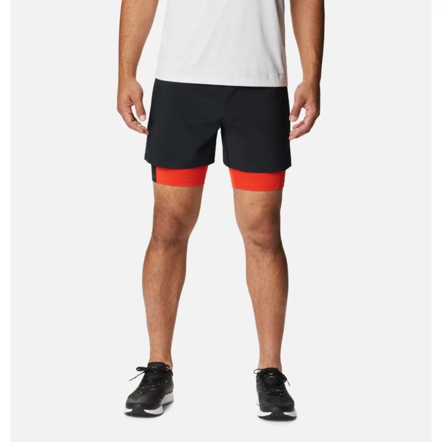 Columbia Herren Endlos Trail 2-in-1 Shorts Schwarz/spicy