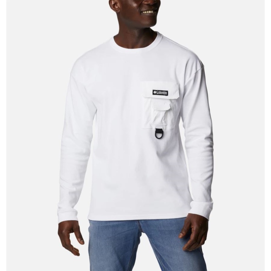 Columbia Herren Field Creek Doppelstrick Langarmhemd Weiß