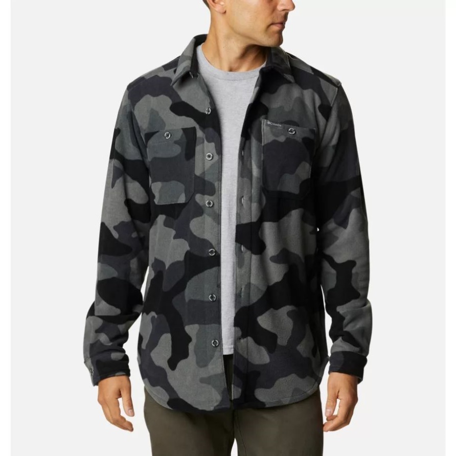 Columbia Flare Gun Fleece-Überhemd Für Herren Black Mod Camo Print