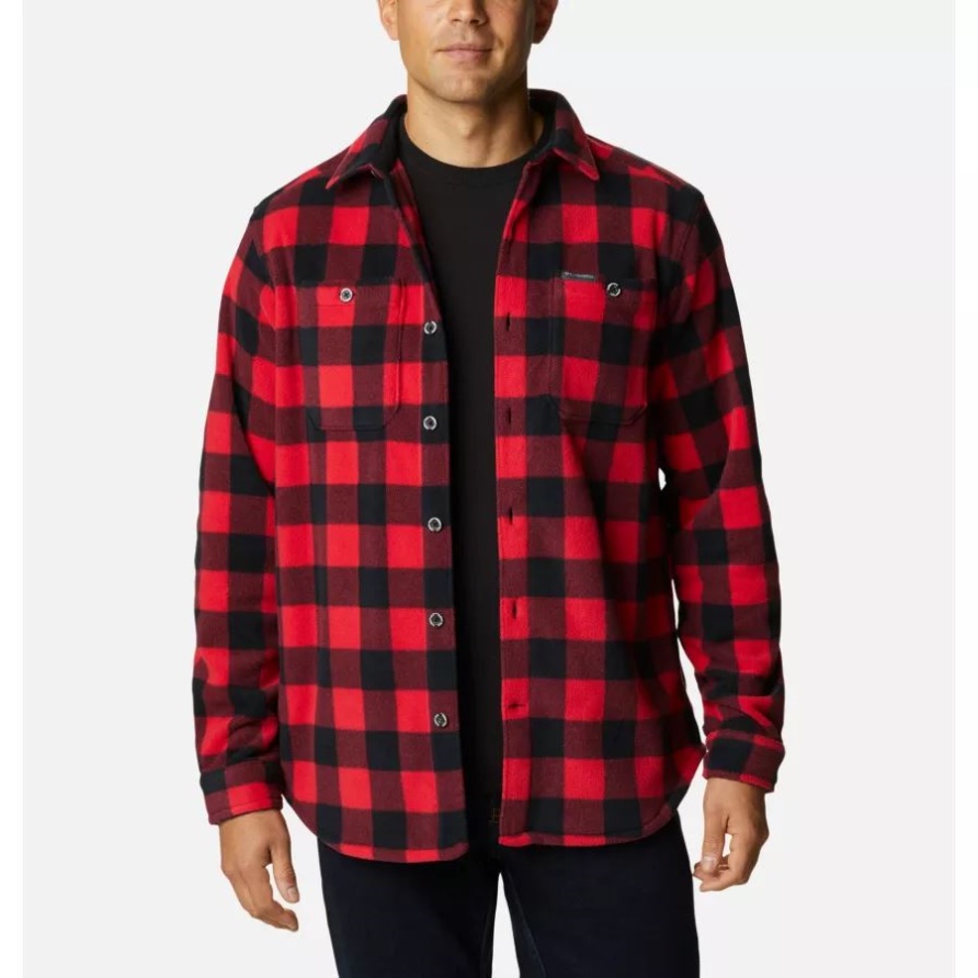 Columbia Flare Gun Fleece-Überhemd Für Herren Mountain Red Check