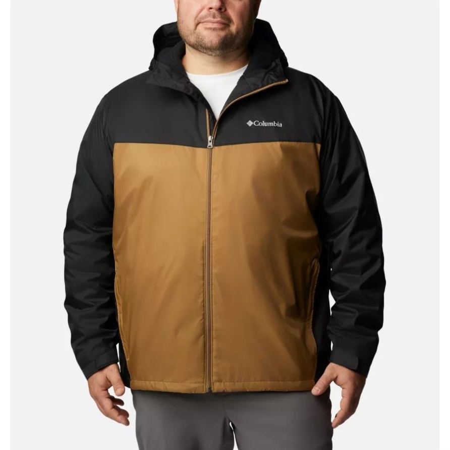 Columbia Glennaker Sherpa Gefütterte Herrenjacke Groß Schwarz/delta