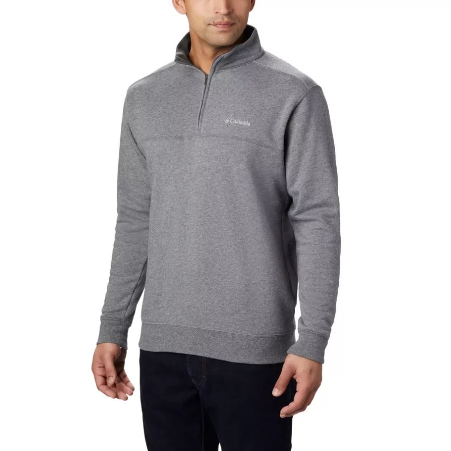 Columbia Herren-sweatshirt Hart Mountain Ii Mit Halbem Reißverschluss, Anthrazit Meliert
