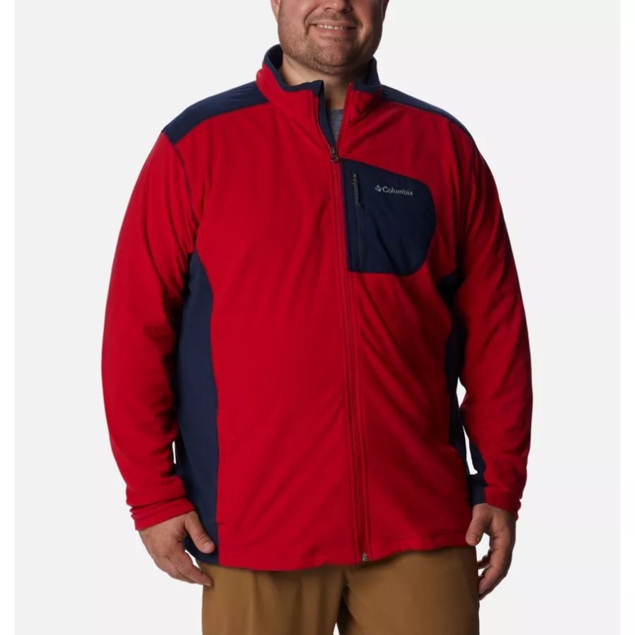 Columbia Klamath Range Fleecejacke Für Herren In Erweiterter Größe Mountain Red/College Navy