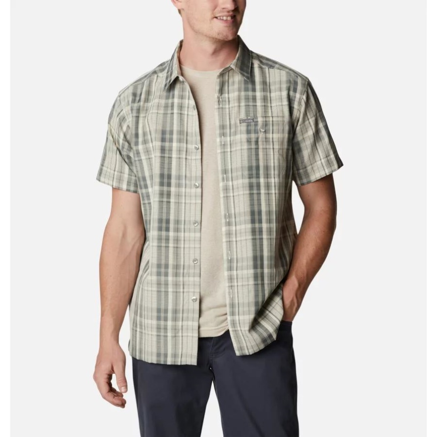 Columbia Lakeside Trail Kurzarm City Grey Mellow Mood Madras Für Herren