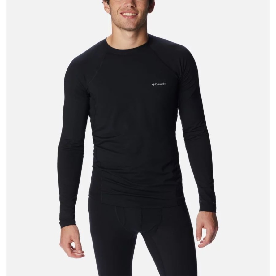 Columbia Omni-Heat Midweight Baselayer Crew Für Herren, Schwarz