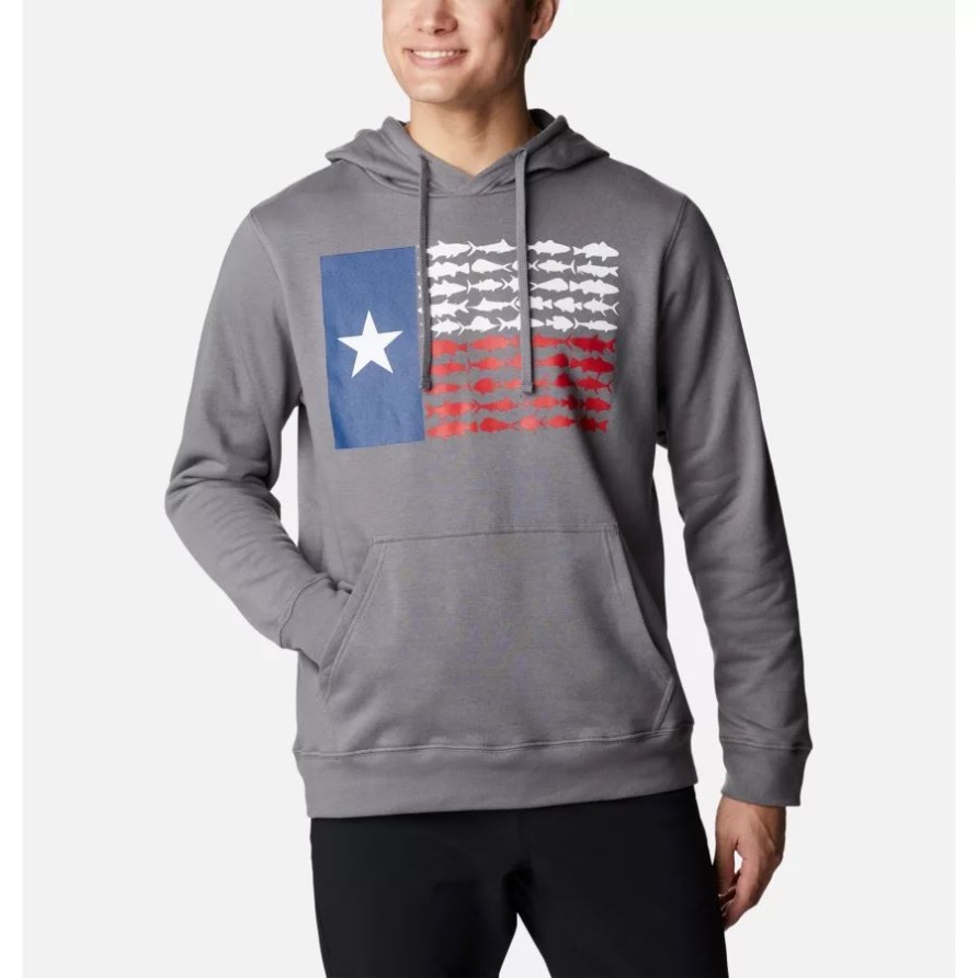 Columbia Herren Pfg Fish Flag Ii Hoodie Stadtgrau/texas