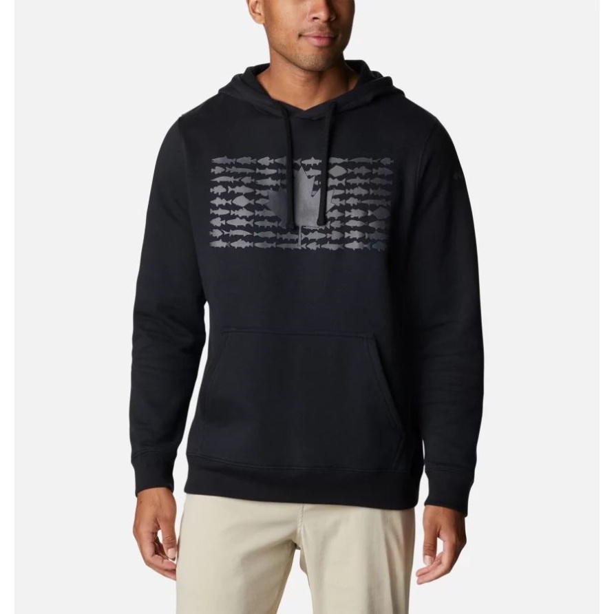 Columbia Herren Pfg Fish Flag Ii Hoodie Groß Schwarz/city Grau Kanada