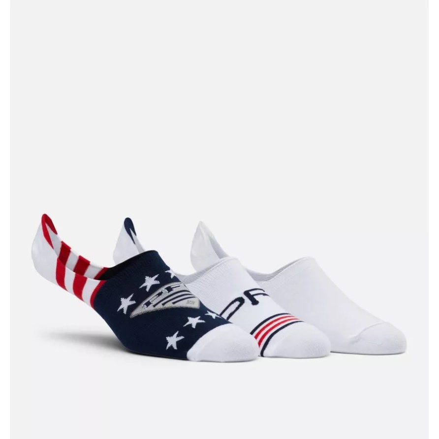 Columbia Pfg Patriot Liner Socke Für Herren, 3er-pack Collegiate Navy Multi