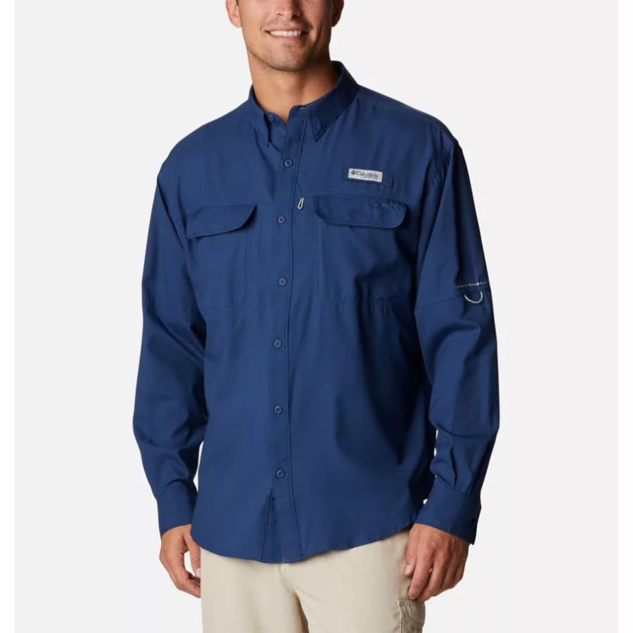 Columbia Herren Pfg Skiff Guide Gewebtes Langarmhemd Carbon