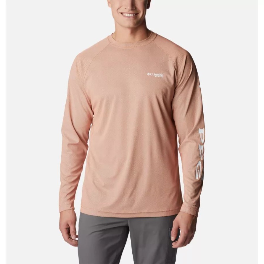 Columbia Herren Pfg Terminal Deflektor Langarmshirt Island Orange/weiß