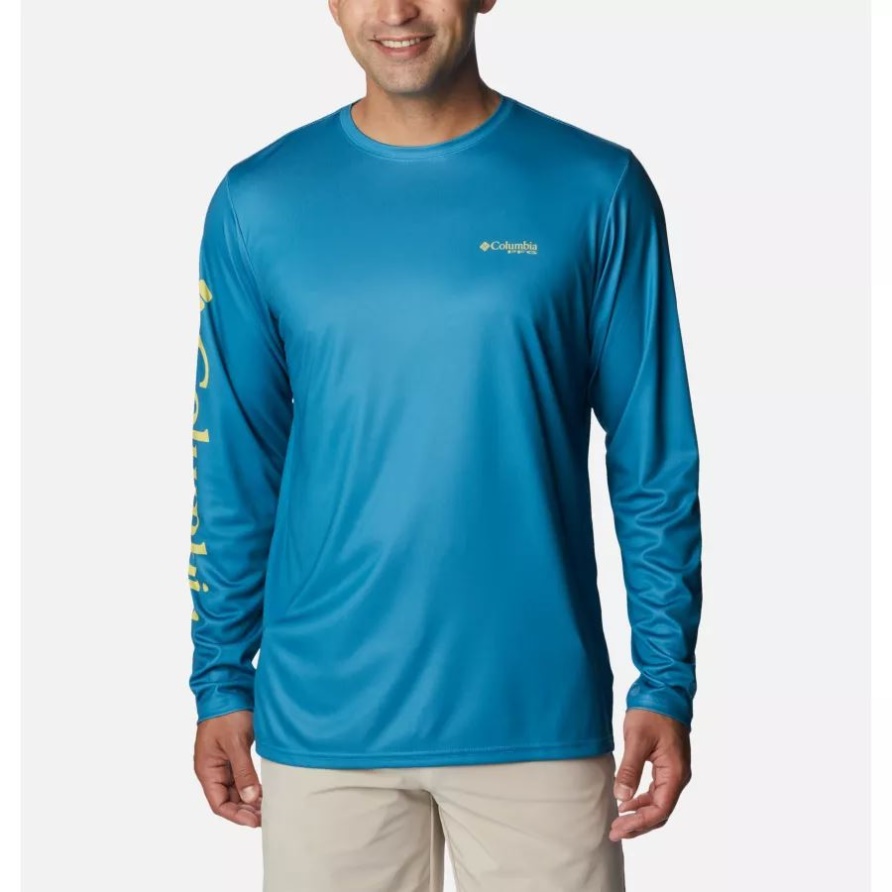 Columbia Herren Pfg Terminal Tackle Carey Chen Langarmshirt Deep Marine/Offshore Slam