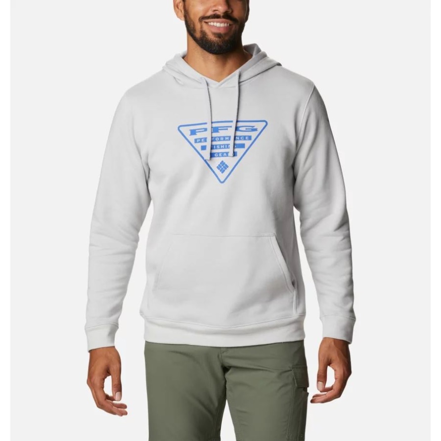 Columbia Pfg Triangle II Hoodie Für Herren, Kühles Grau/lebendiges Blau