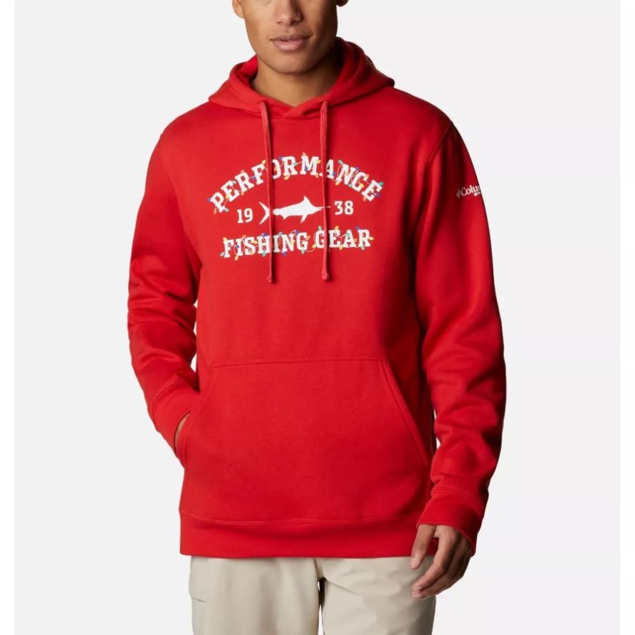 Columbia Pfg University Hoodie Herren Red Spark/white Holiday