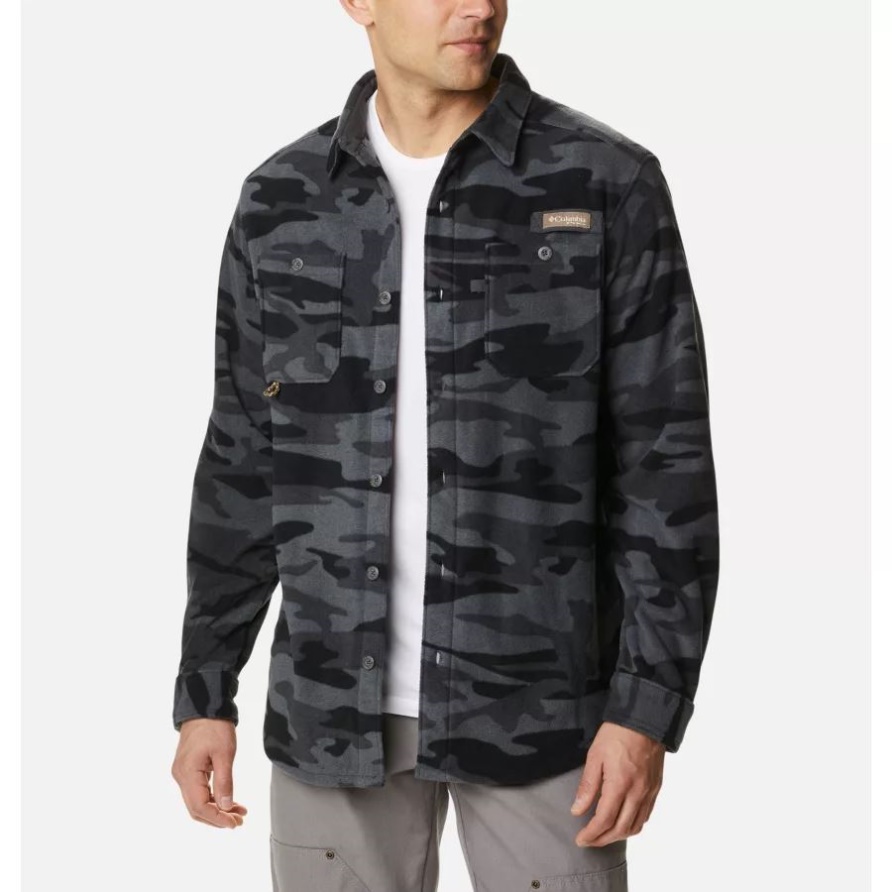 Columbia Phg Bucktail-fleece-überhemd Für Herren Black Gallatin Camo
