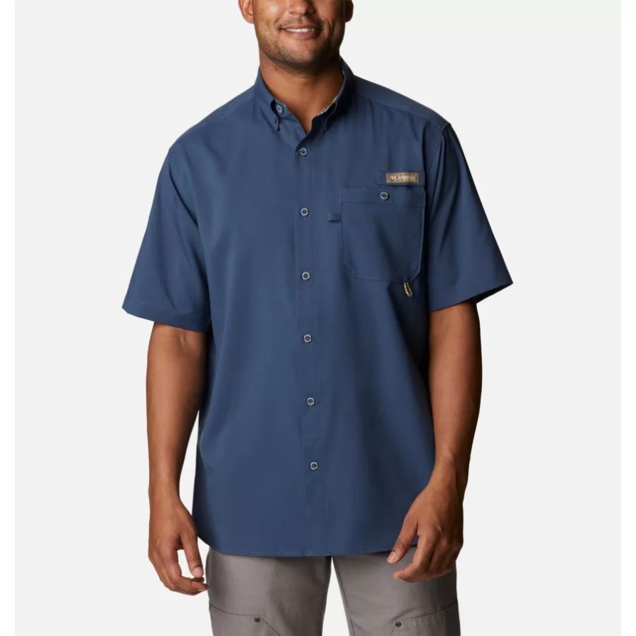 Columbia Phg Bucktail Kurzarm Gewebtes Hemd Für Herren Zink/rt Kante