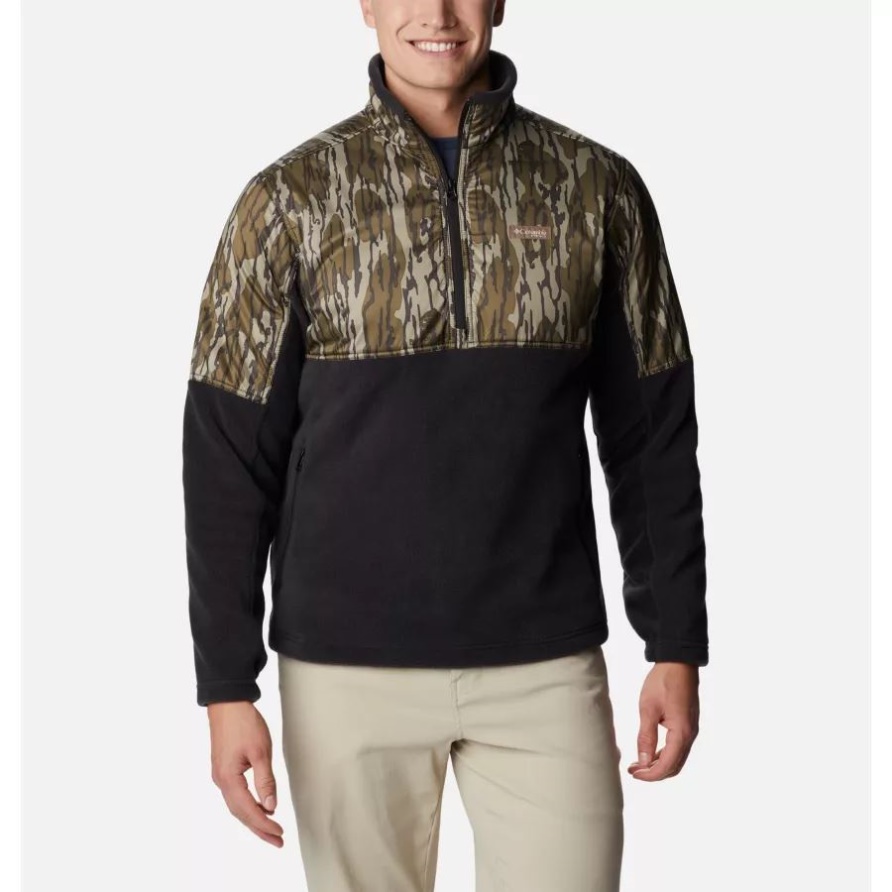 Columbia Herren Phg Fleece Overlay 1/4 Zip Pullover Black/mo Bottomland