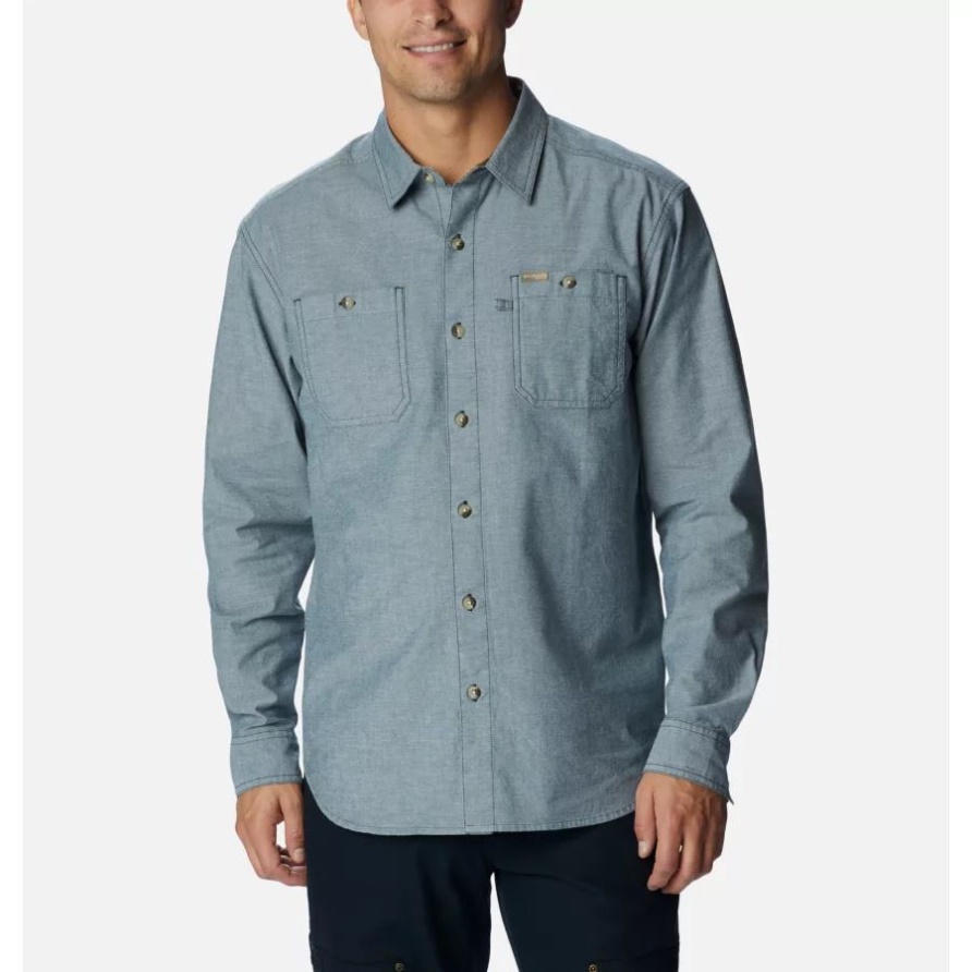 Columbia Herren Phg Sharptail Stretch Chabray Langarmhemd Dark Forest