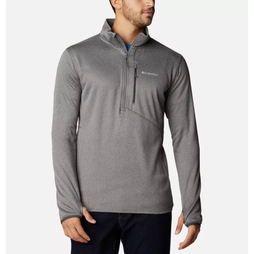 Columbia Park View Herren-Fleece Mit Halbem Reißverschluss City Grey Heather