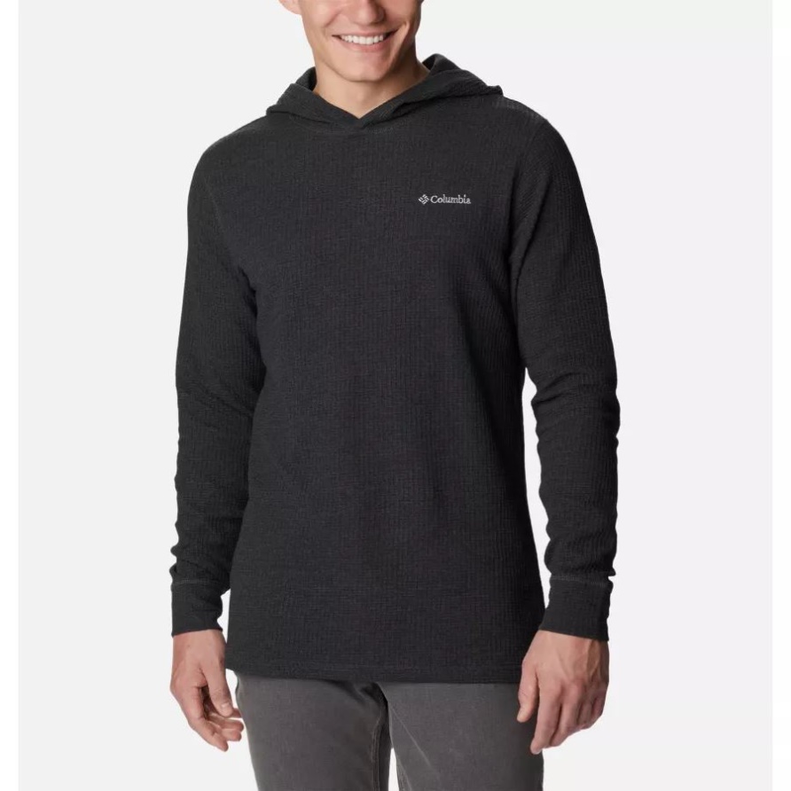 Columbia Herren Pine Peak Waffel Hoodie Schwarz Meliert