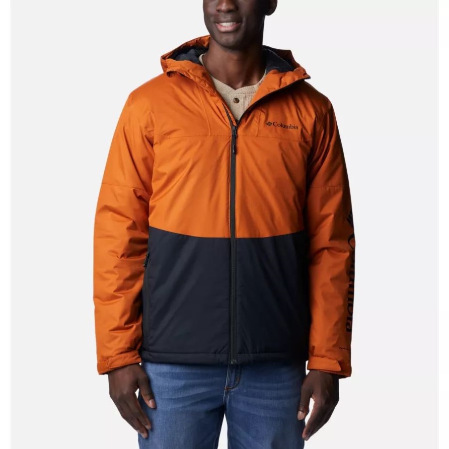 Columbia Point Park Wasserdichte Isolierte Jacke Für Herren Warm Kupfer/schwarz