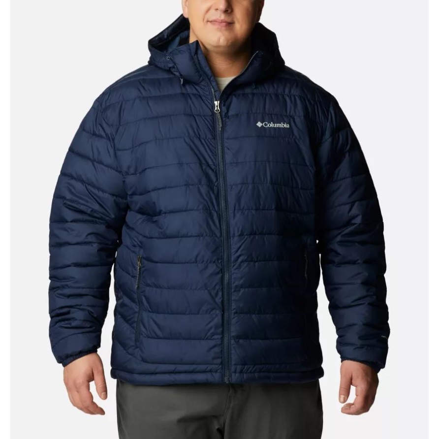 Columbia Herrenpuder Lite Isolierte Kapuzenjacke Erweiterte Größe Collegiate Navy