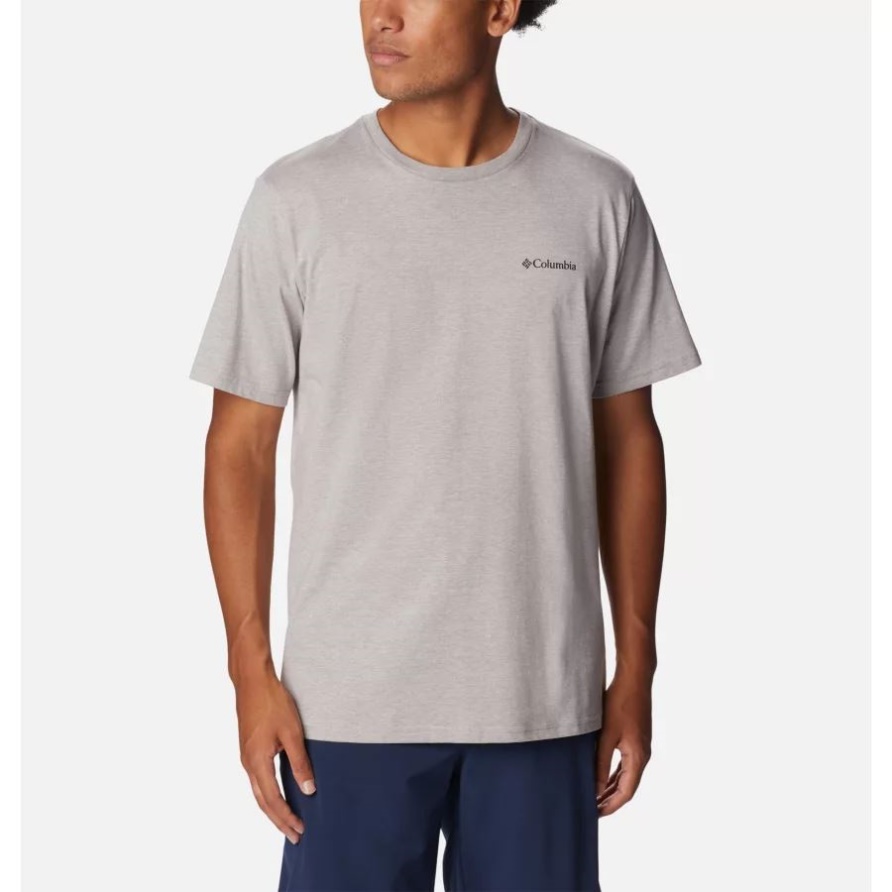 Columbia Herrenrockaway River Hinteres Grafik-t-shirt Columbia Grau Hthr/hex Natured Grafik