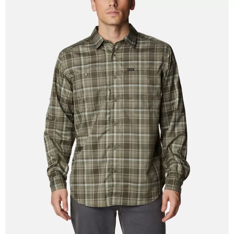 Columbia Herren Silver Ridge Utility Lite Plaid Langarmhemd Steingrün Multi-Plaid