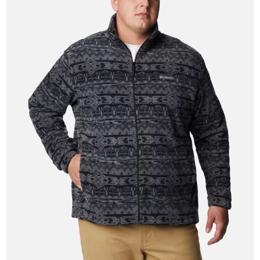 Columbia Herrenjacke Steens Mountain Druck Großer Schwarzer 80er Streifendruck