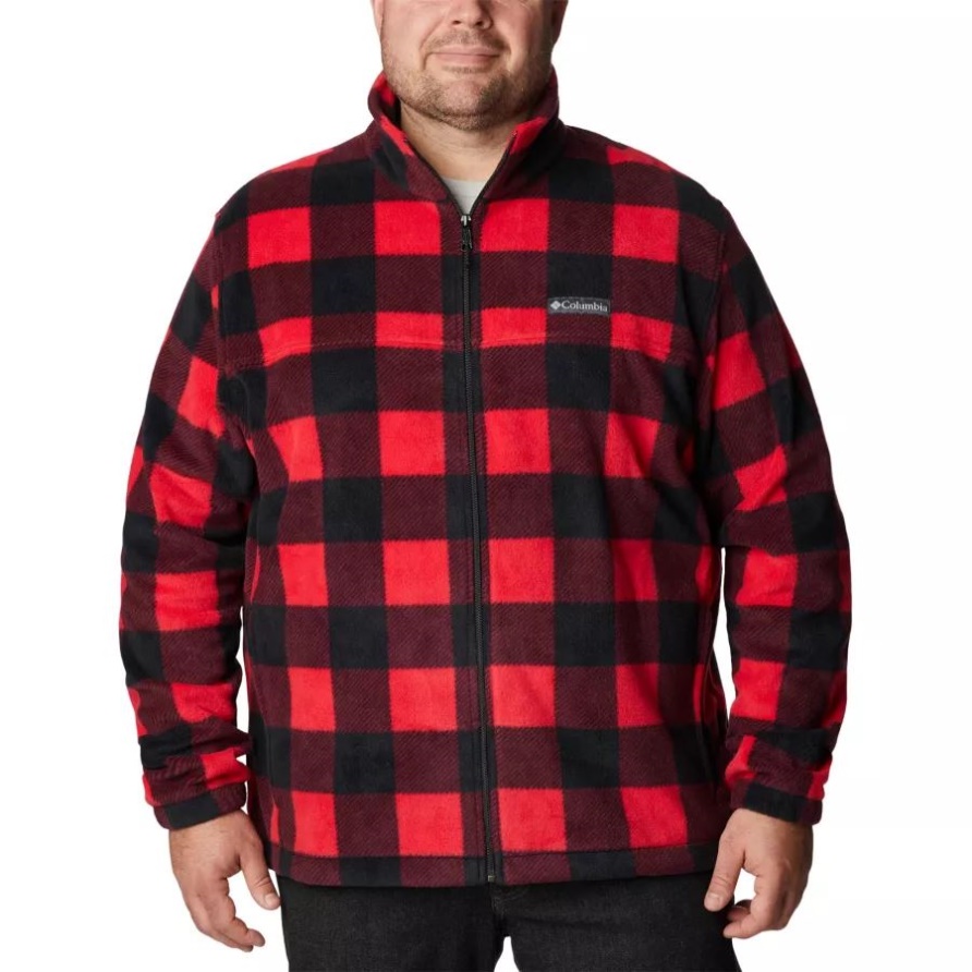 Columbia Herrenjacke Steens Mountain Mit Karomuster Big Mountain Rot