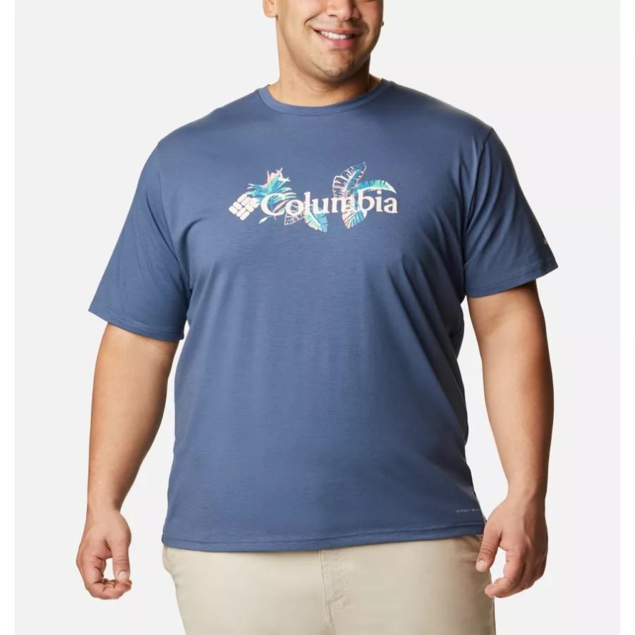 Columbia Sun Trek Kurzarm-Grafik-T-Shirt Für Herren Big Dark Mountain/Tropical Graphic
