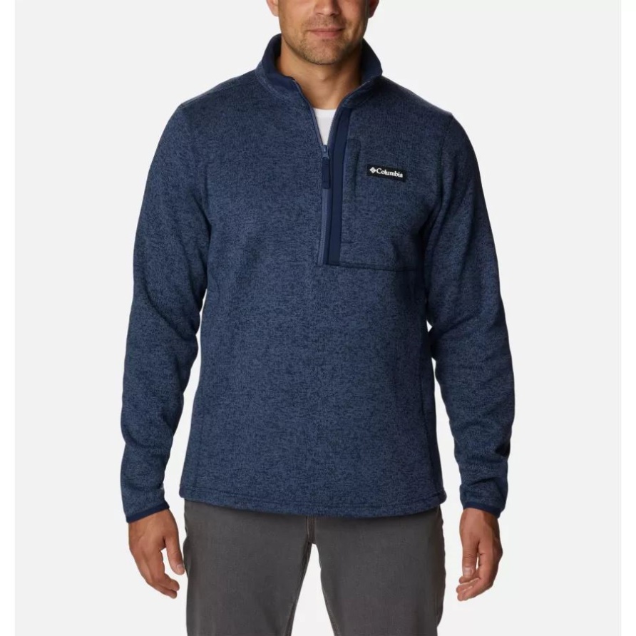 Columbia Herrenpullover Weather Half Zip Fleece Dark Mountain Heather/Dark Mountain