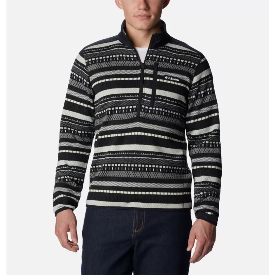 Columbia Herrenpullover Wetter Ii Bedruckter Fleecepullover Mit Halbem Reißverschluss Hai Apres Streifen