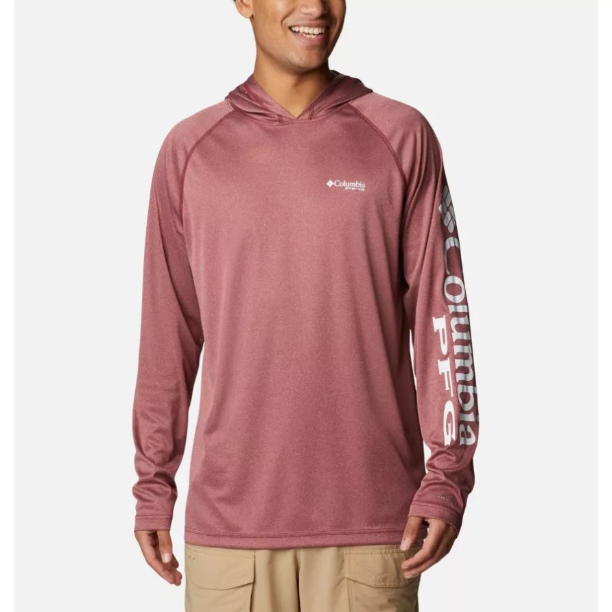 Columbia Terminal Tackle Heather Hoodie Für Herren Roter Jaspis Heather/weißes Logo