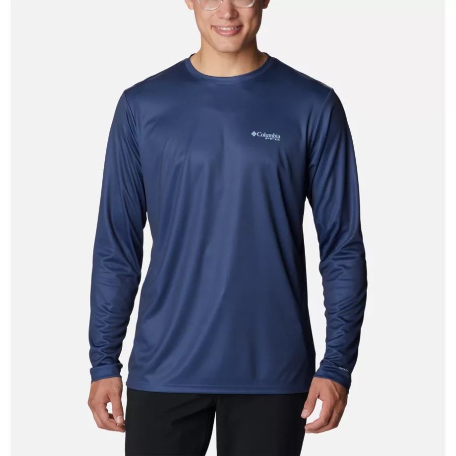 Columbia Herren Terminal Tackle Pfg Fish Flag Langarmshirt Carbon/Spring Blue Forellenfliegen