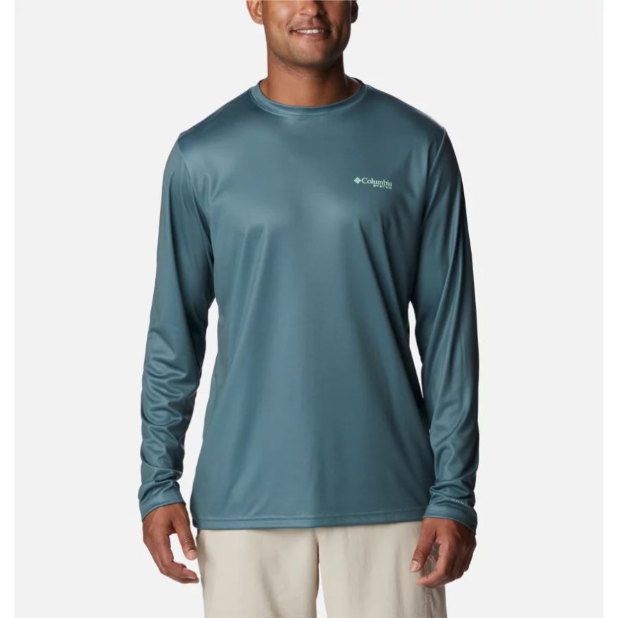 Columbia Herren Terminal Tackle Pfg Fish Flag Langarmshirt Metal/Key West Bass Köder