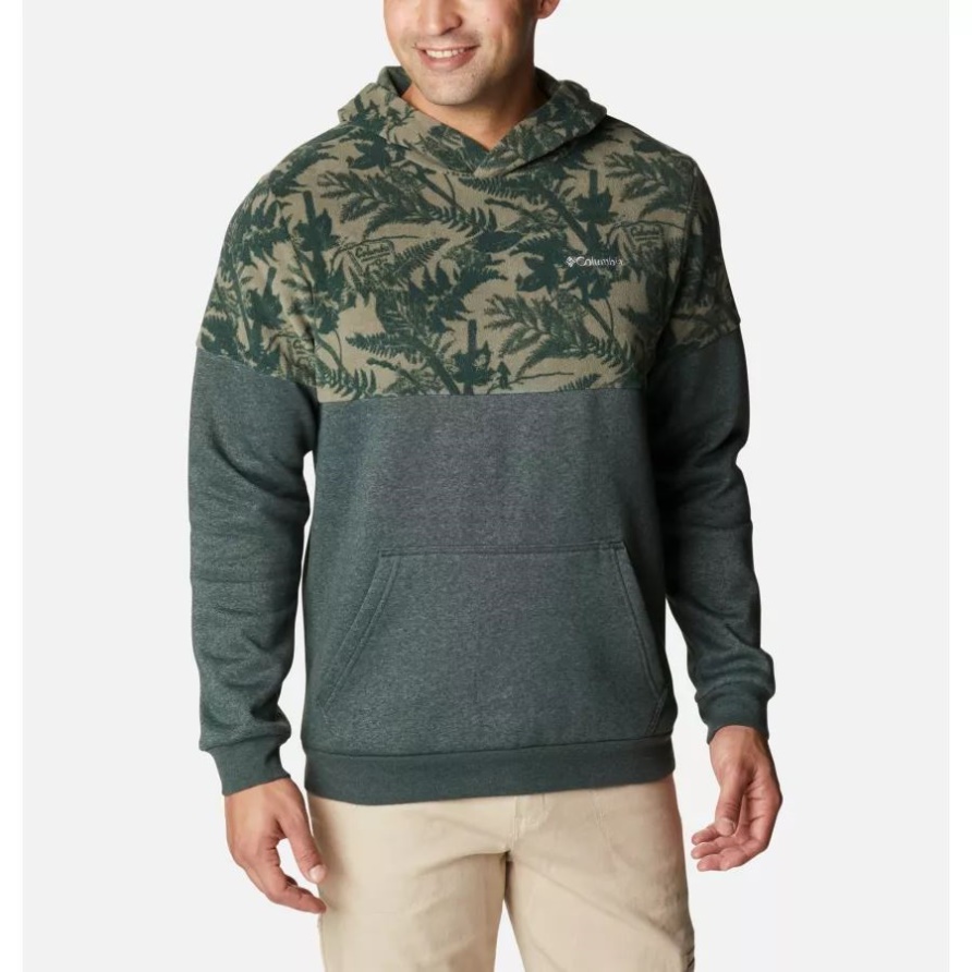 Columbia Herren Trek Bedruckter Hoodie Fichte Meliert/steingrün North Woods