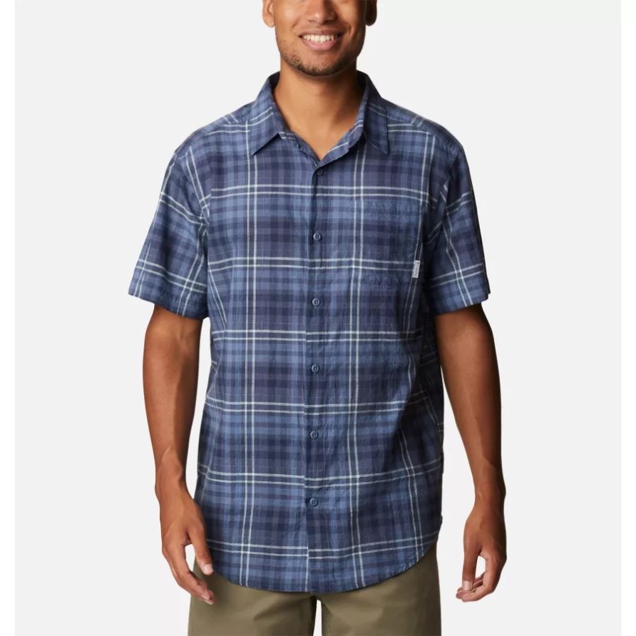 Columbia Under Exposure YD Kurzarmhemd Für Herren Dark Mountain Madras Gingham