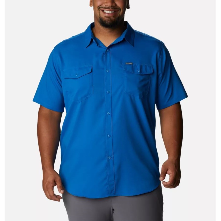 Columbia Nutzer Ii Solides Kurzarmhemd Für Herren Big Bright Indigo