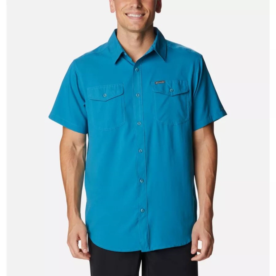 Columbia Usuter II Solid Kurzarmhemd Für Herren Deep Marine