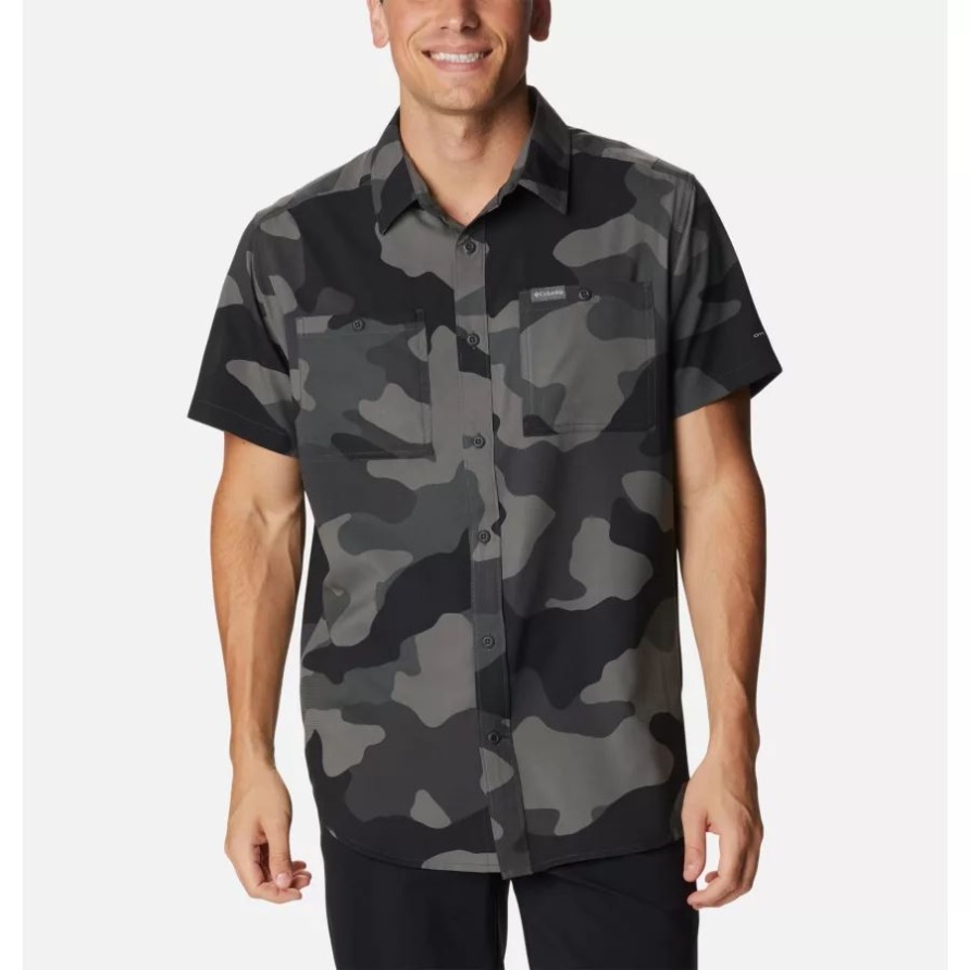 Columbia Kurzarmhemd Aus Gewebtem Stoff Mit Print Für Herren Black Mod Camo