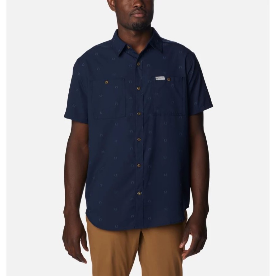 Columbia Kurzarmshirt Aus Gewebtem Stoff Mit Aufdruck Für Herren Collegiate Navy Hammock