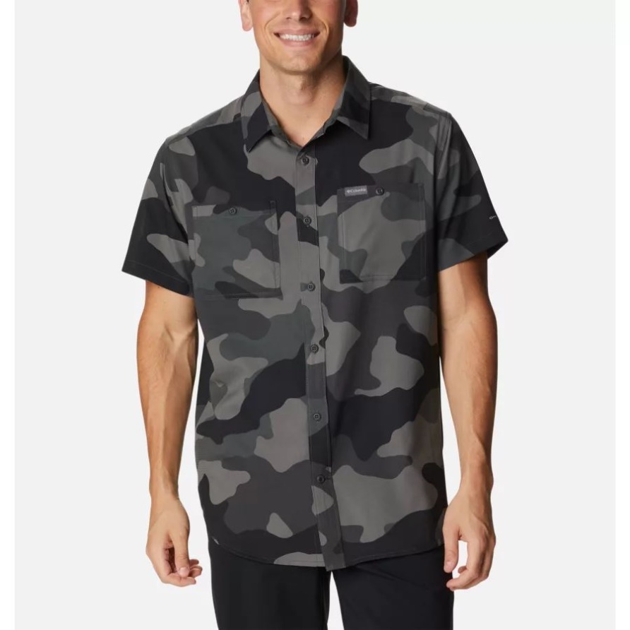 Columbia Kurzärmeliges Nutzerhemd Für Herren Black Mod Camo
