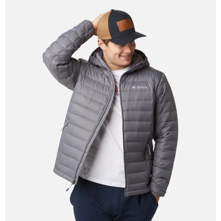 Columbia Herren Voodoo Falls 590 Turbodown Daunenjacke Mit Kapuze Stadtgrau