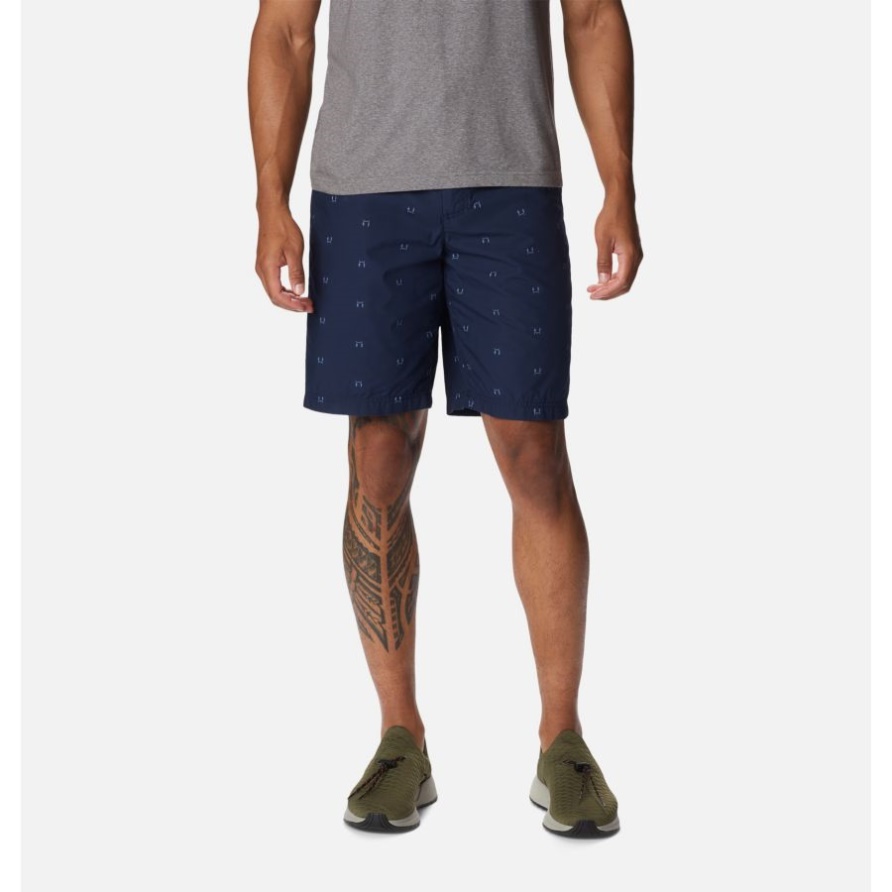 Columbia Ausgewaschene Bedruckte Shorts Für Herren Collegiate Navy Hammocked
