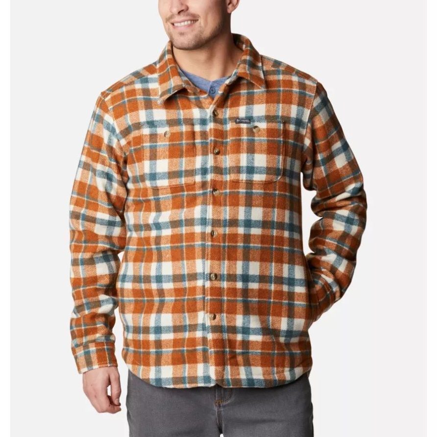 Columbia Herren Windward Robuste Hemdjacke Warm Kupfer Treppenstufen Kariert