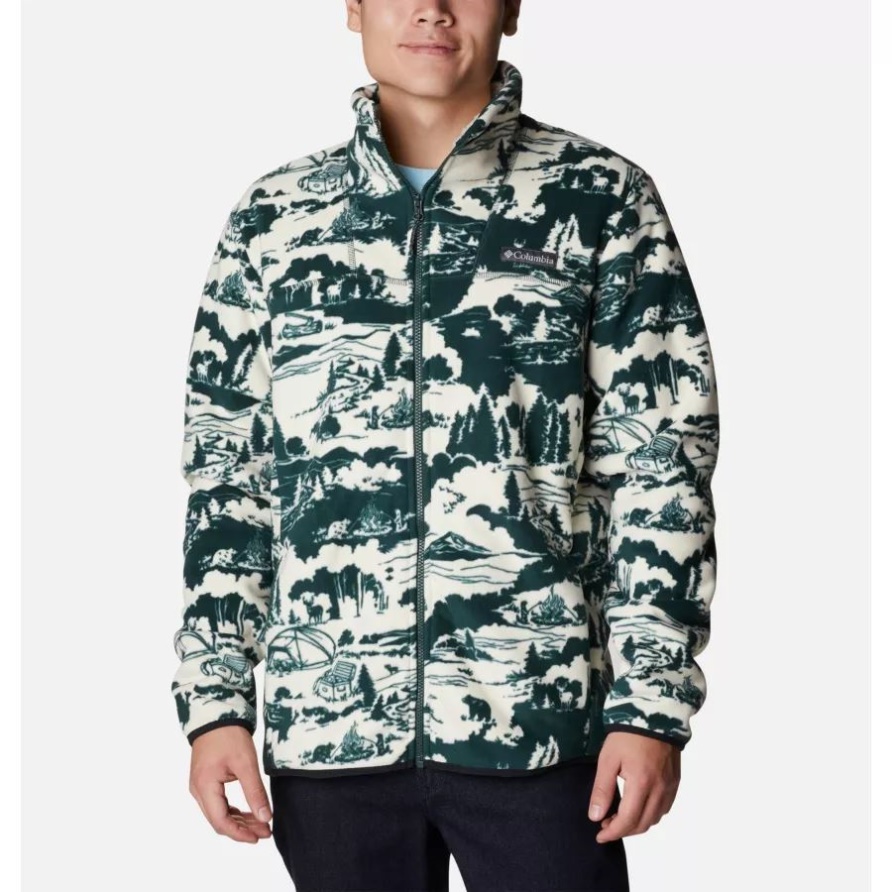 Columbia Herren Winterpass Sherpa-fleecejacke Mit Durchgehendem Reißverschluss, Gerösteter Fichtendruck