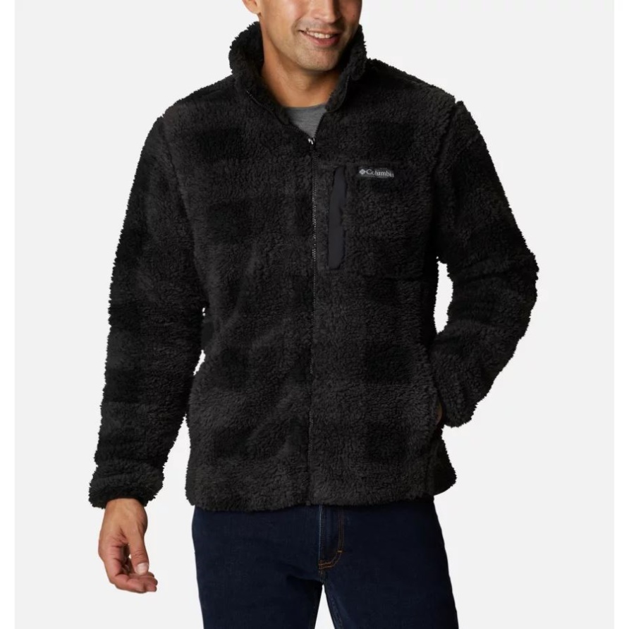 Columbia Herren Winterpass Bedruckte Fleecejacke Schwarz Kariert