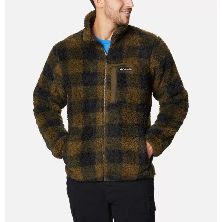 Columbia Herren Winterpass Sherpafleecejacke Olivgrün Kariert