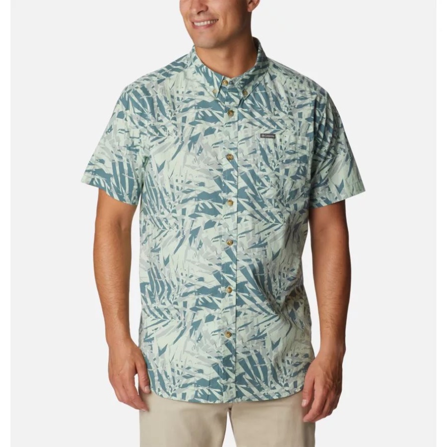Columbia Metal Dye Palms Kurzarmhemd Mit Rapid Rivers-Print Für Herren