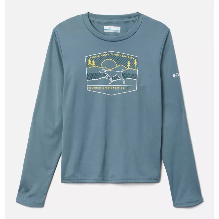 Columbia Metal/Hound Scape Jungen-Grizzly-Peak-Langarm-Grafik-T-Shirt